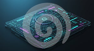 Futuristic Digital Control Panel Interface