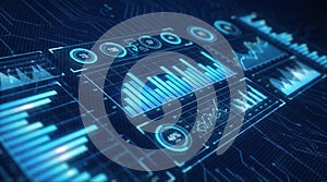 Futuristic Digital Data Analytics Dashboard