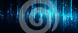 Futuristic Digital Data Flow Background Blue Light Streams