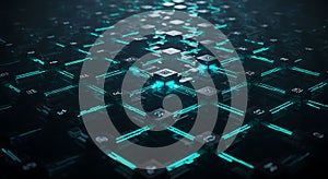 Futuristic digital data grid connection