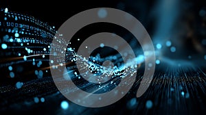 Futuristic Digital Data Stream with Binary Code