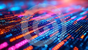 Futuristic Digital Data Stream and Binary Code