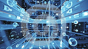 Futuristic Digital Data Tunnel