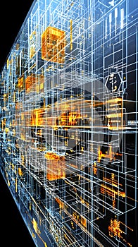 Futuristic digital data visualization