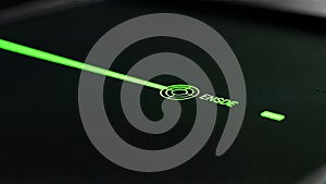 Futuristic Digital Display with Green Progress Indicator