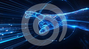 Futuristic Digital Hand Reaching Out