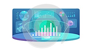 Futuristic Digital HUD Data Interface, vector design Generative AI