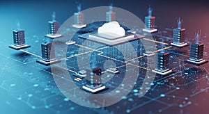 Cloud computing and data center network, digital transformation, server infrastructure