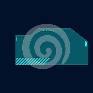 Futuristic digital interface. Abstract tech UI element, modern sci-fi tech geometric dashboard shape and frame