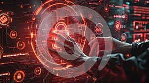 The futuristic digital interface.AI generated image