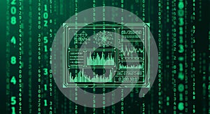 Futuristic Digital Interface with Data Visualization