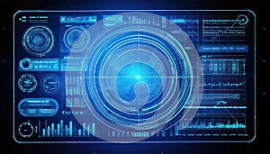 Futuristic Digital Interface with Data Visualization