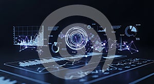 Futuristic Digital Interface with Data Visualization V