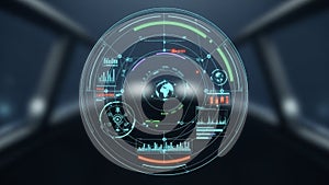 Futuristic Digital Interface Displaying Global Data Analytics Tools