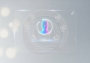 Futuristic digital interface featuring a semi-transparent