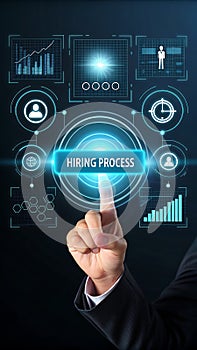 Futuristic digital interface with glowing elements and human interaction technology