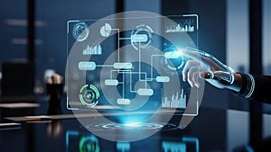 Futuristic Digital Interface Holographic Technology Interactive Data Visualization