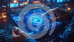 Futuristic Digital Interface Interaction on Tablet
