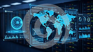Futuristic AI Data Analysis Interface