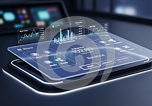 Futuristic digital interface showcasing a virtual