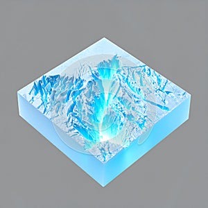 Futuristic Digital Landscape Cube