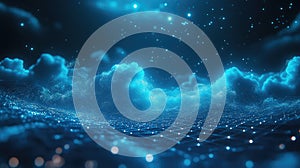 Digital network grid connecting with cloud computing data