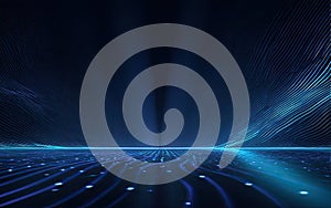 Futuristic Digital Network Grid Background