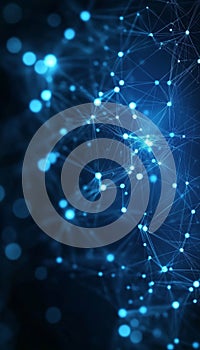 Futuristic Digital Landscape Showcasing Network Connectivity and Data Stream Visualization