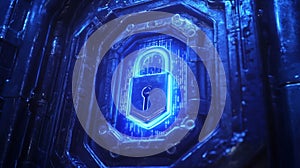 Futuristic Digital Lock Security System Panel