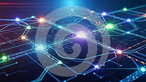 Futuristic Digital Network AI Computing Data Connections Global Technology Infrastructure