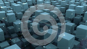 Futuristic digital network cubes.