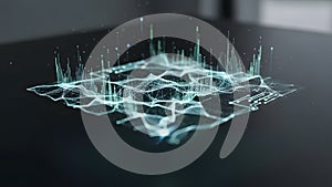 Futuristic Digital Network Data Visualization with Glowing Lines