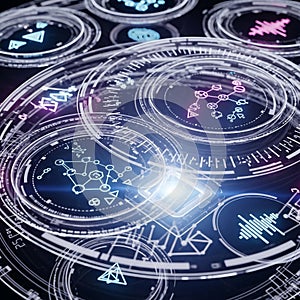 Futuristic Digital Network Interface Background