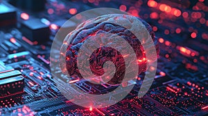 Futuristic digital network, technology, and artificial intelligence concept