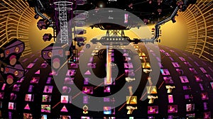 Futuristic Digital Network Visualization