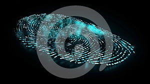 futuristic digital processing of biometric fingerprint scanner. concept of surveillance and security scanning of digital