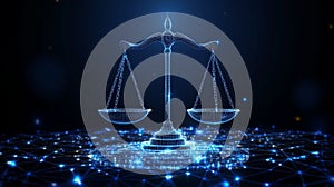 Futuristic Digital Scales of Justice