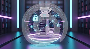 Digital security cloud computing futuristic data protection technology