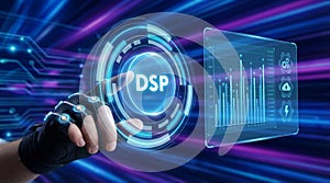 Futuristic digital signal processing technology displayed on glowing interface with innovative data visualization