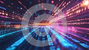 Futuristic digital technology background. Abstract Binary Software Programming Code Background