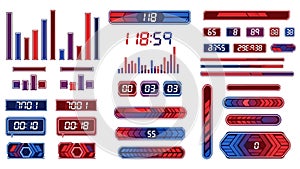 Futuristic Digital UI Elements Set - Game HUD & Data Visualization