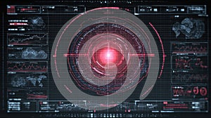 Futuristic digital user interface displaying data analytics