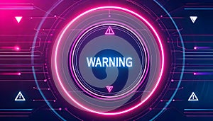 Futuristic Digital Warning Alert Interface