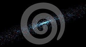 Futuristic digital wave of glowing network particles