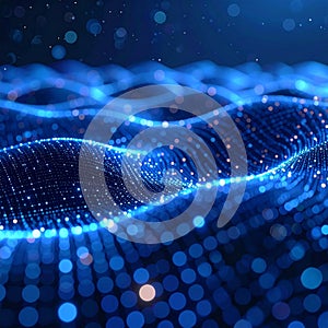 Futuristic Digital Wave of Glowing Particles