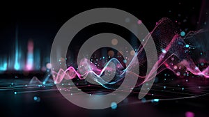 Futuristic Digital Waveform Data Visualization Background