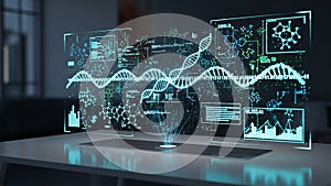 Futuristic DNA Analysis Interface