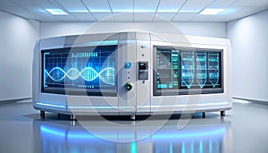 Futuristic DNA Sequencing and Analysis Machine in a Laboratory