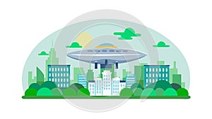 Futuristic Dome City Utopia Vector, vector design Generative AI