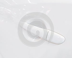 Futuristic door handle, white background